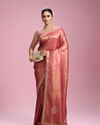 Radiant Coral Elegance Women Saree